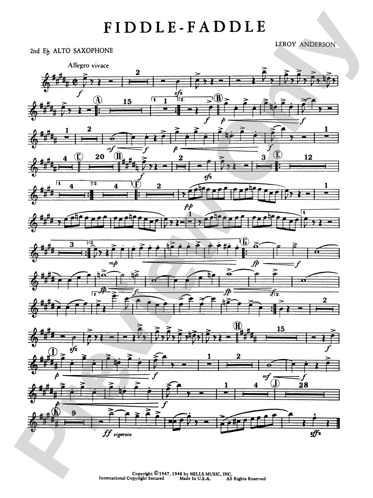 Fiddle-Faddle: 2nd E-flat Alto Saxophone