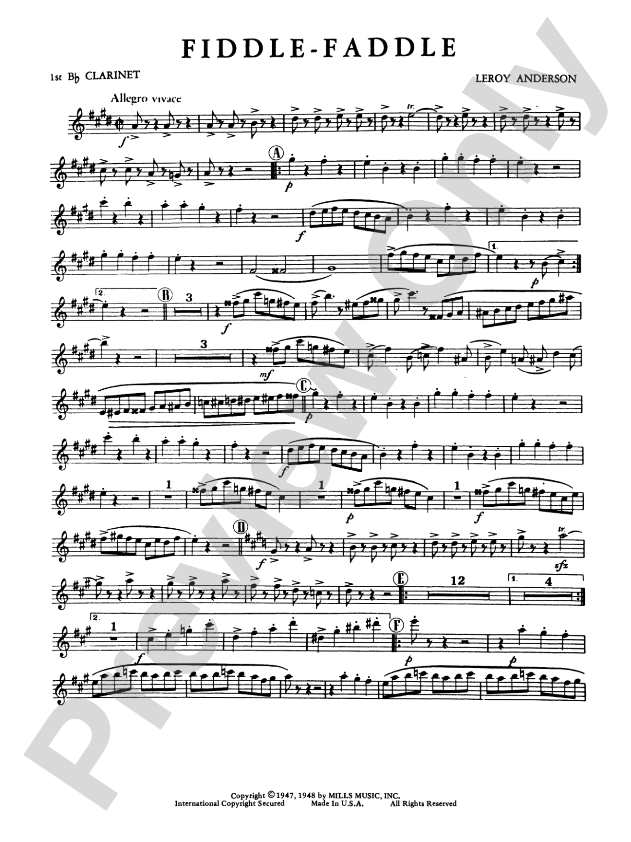 Fiddle-Faddle: 1st B-flat Clarinet
