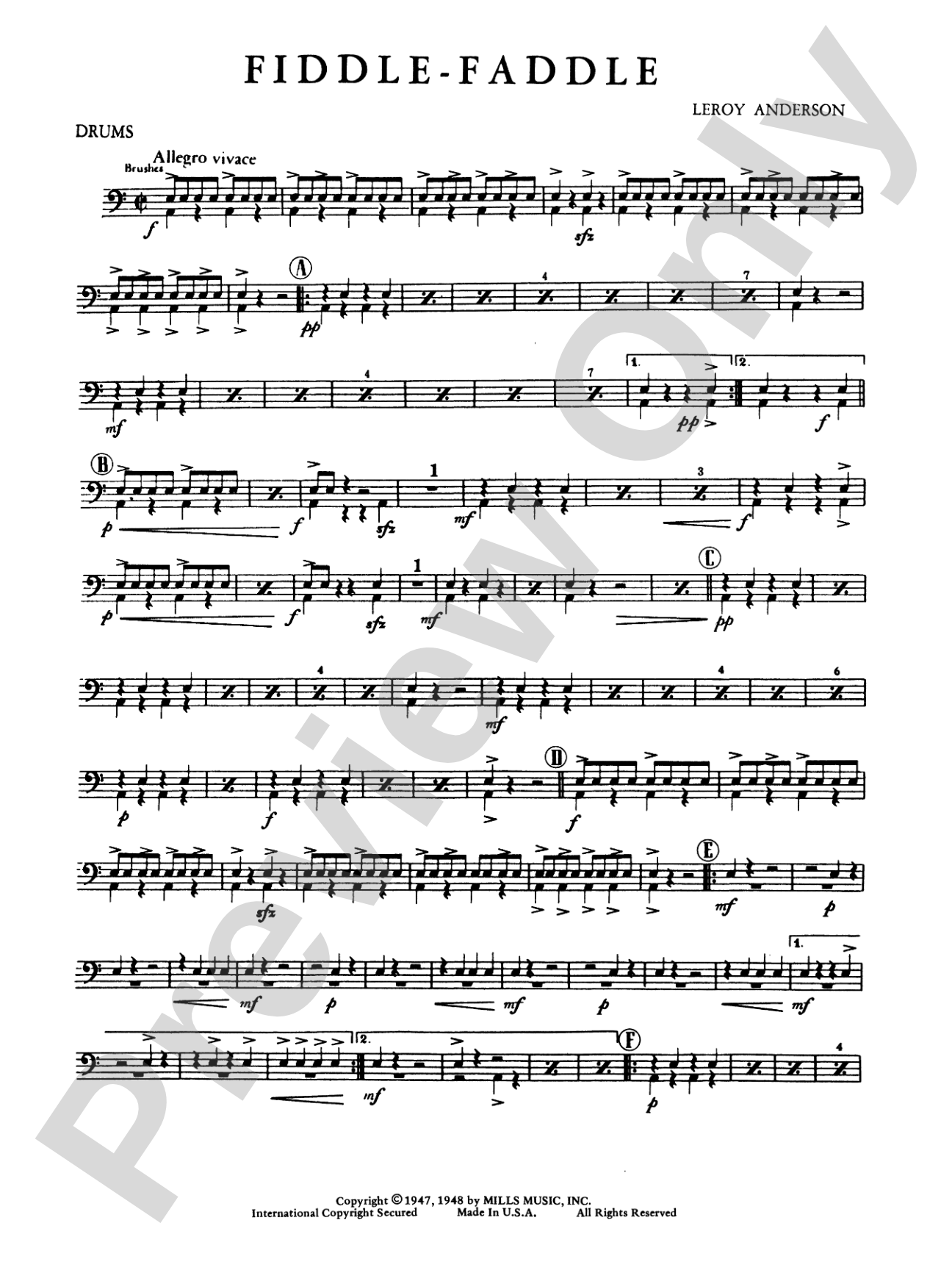 Fiddle-Faddle: Drums