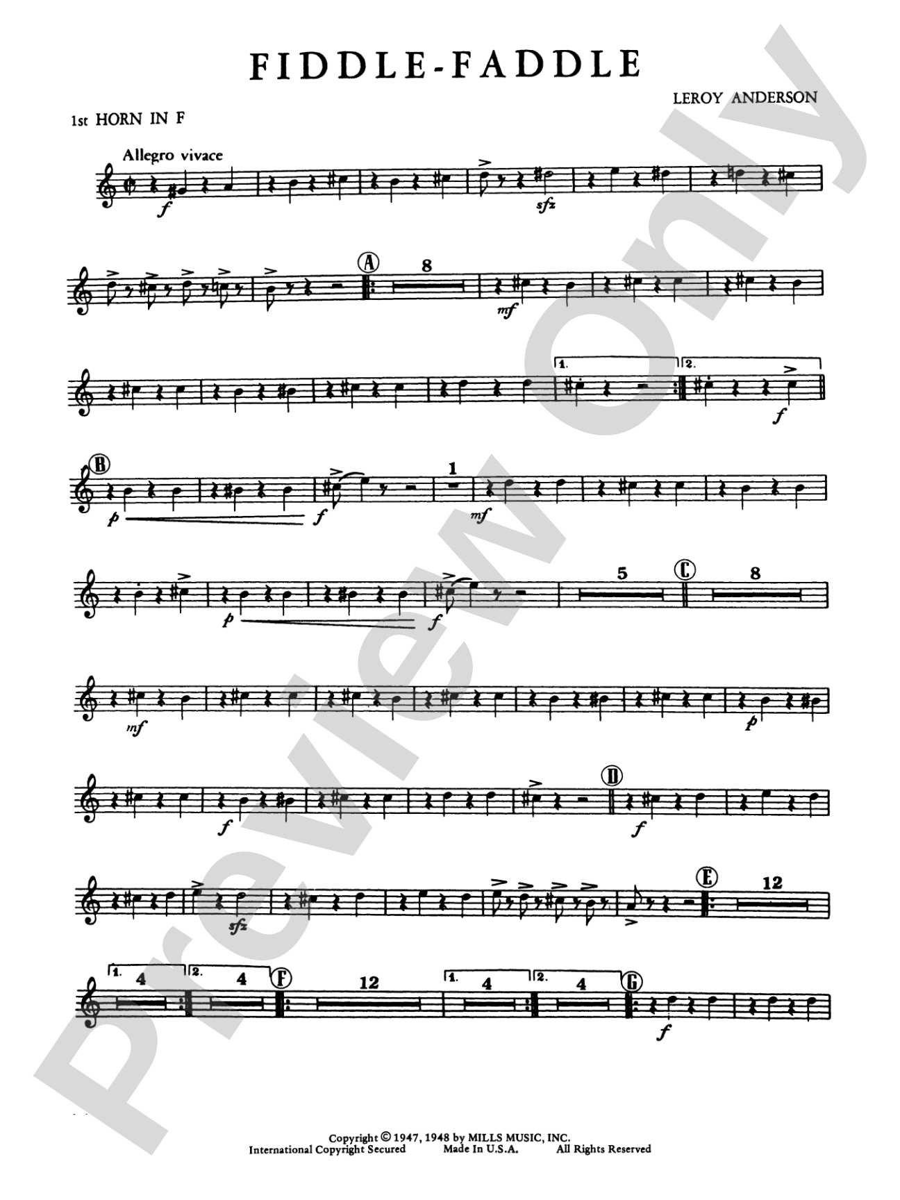Fiddle-Faddle: 1st F Horn