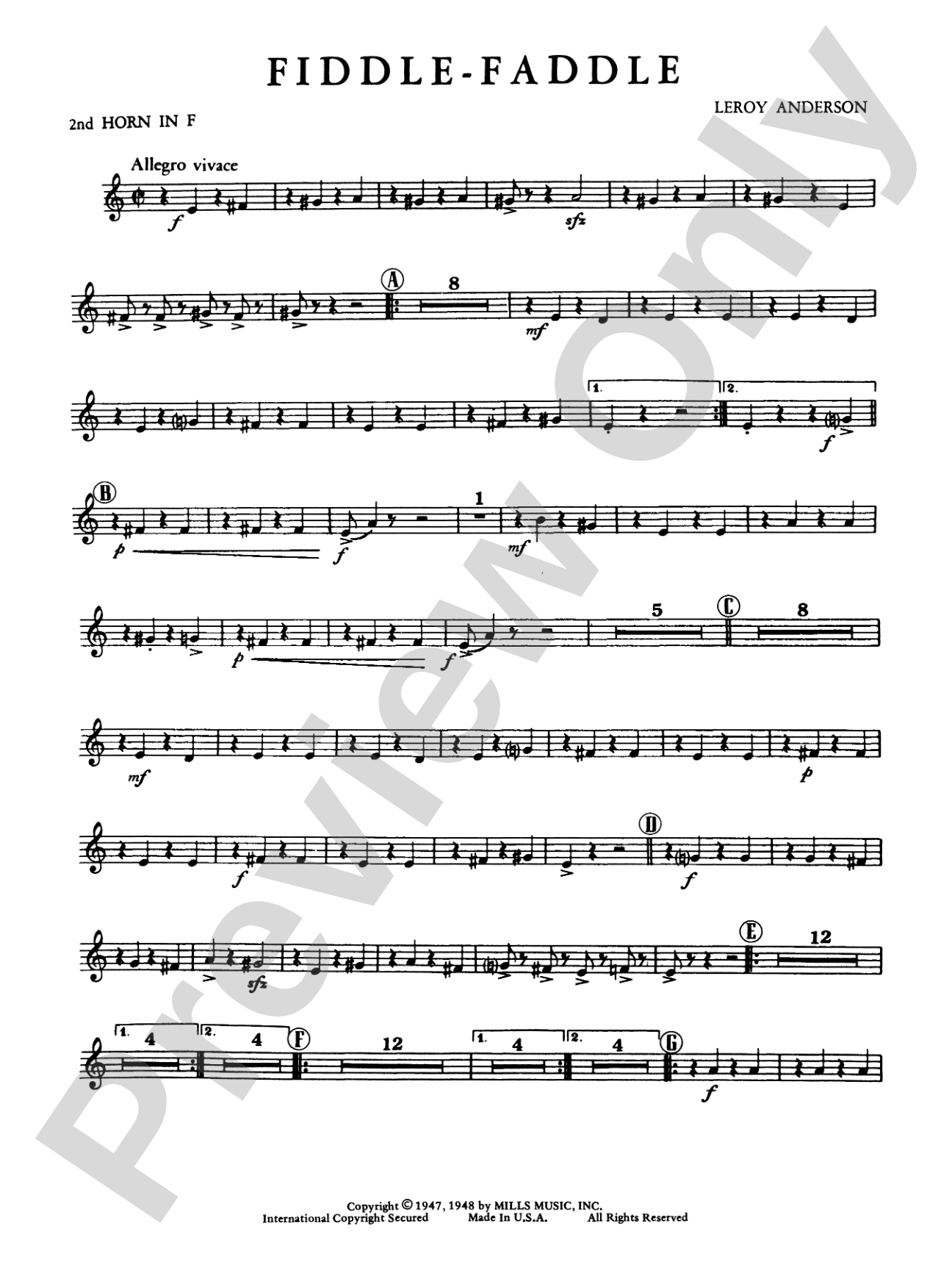 Fiddle-Faddle: 2nd F Horn