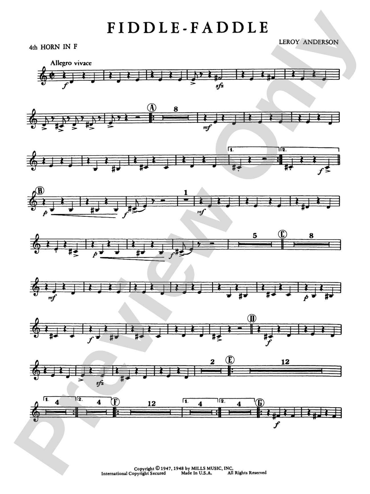Fiddle-Faddle: 4th F Horn