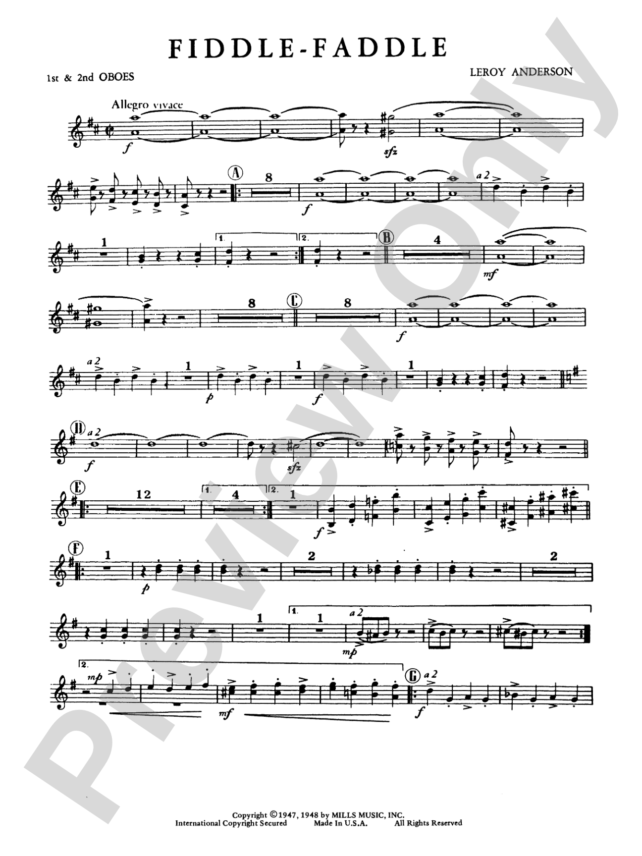 Fiddle-Faddle: 1st & 2nd Oboe