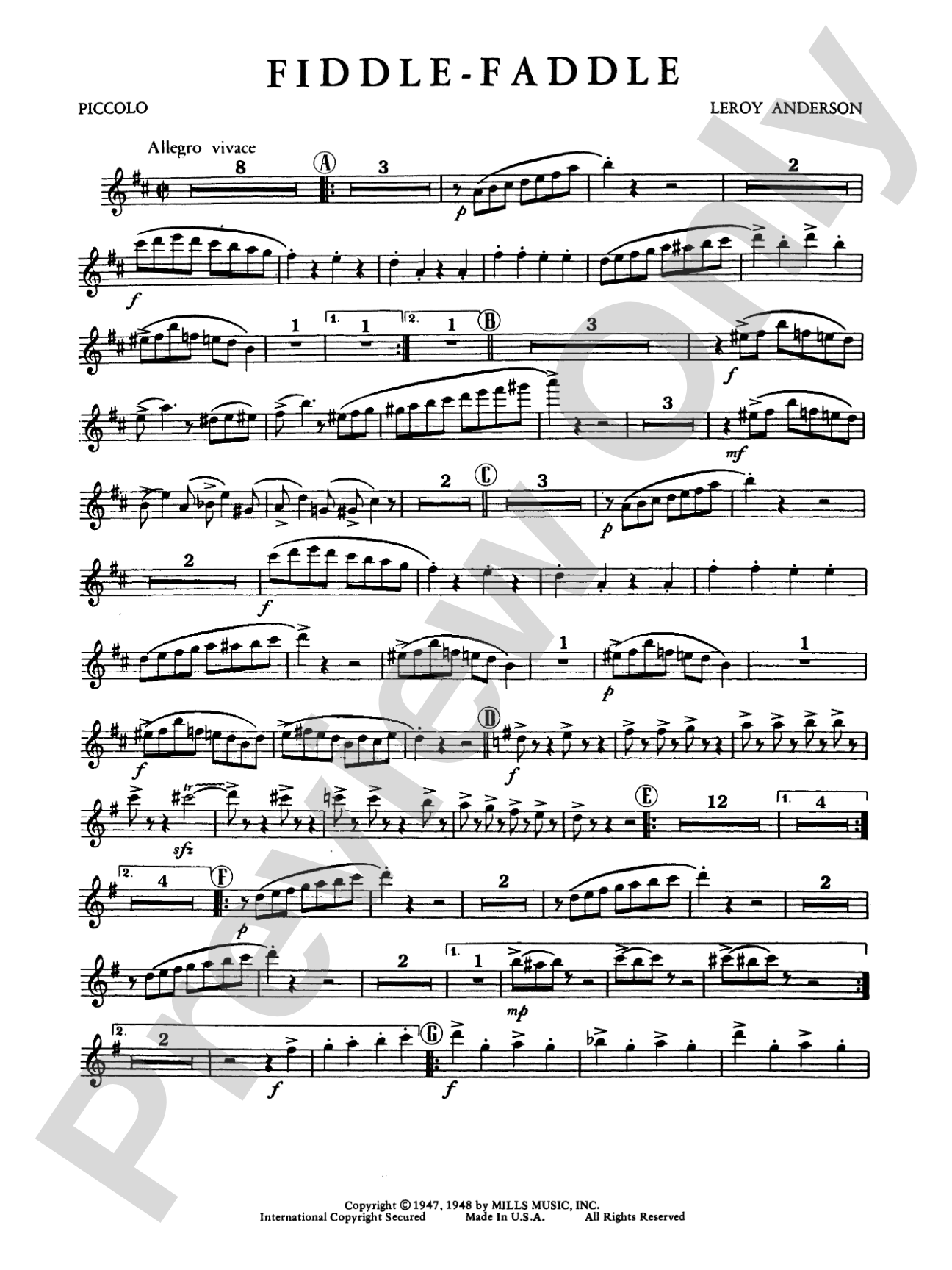 Fiddle-Faddle: Piccolo