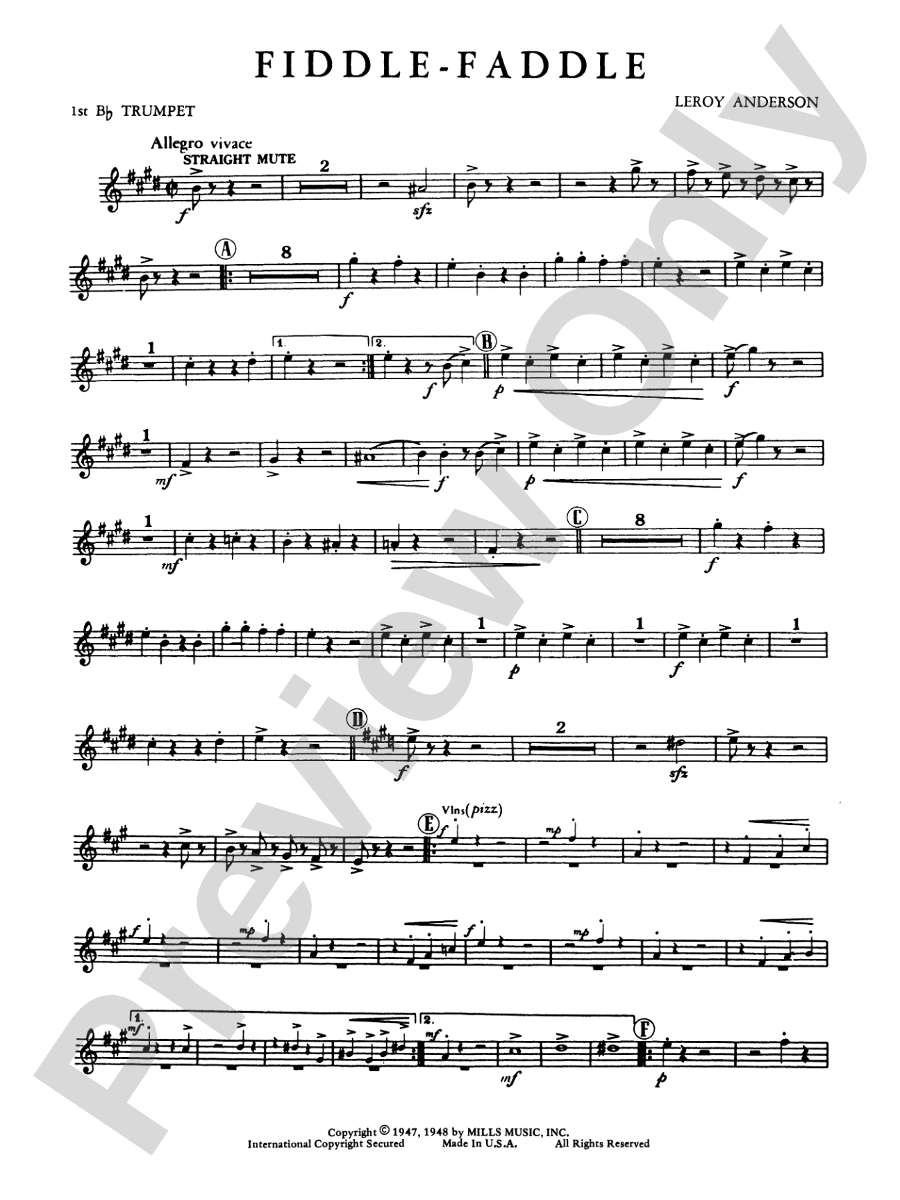 Fiddle-Faddle: 1st B-flat Trumpet