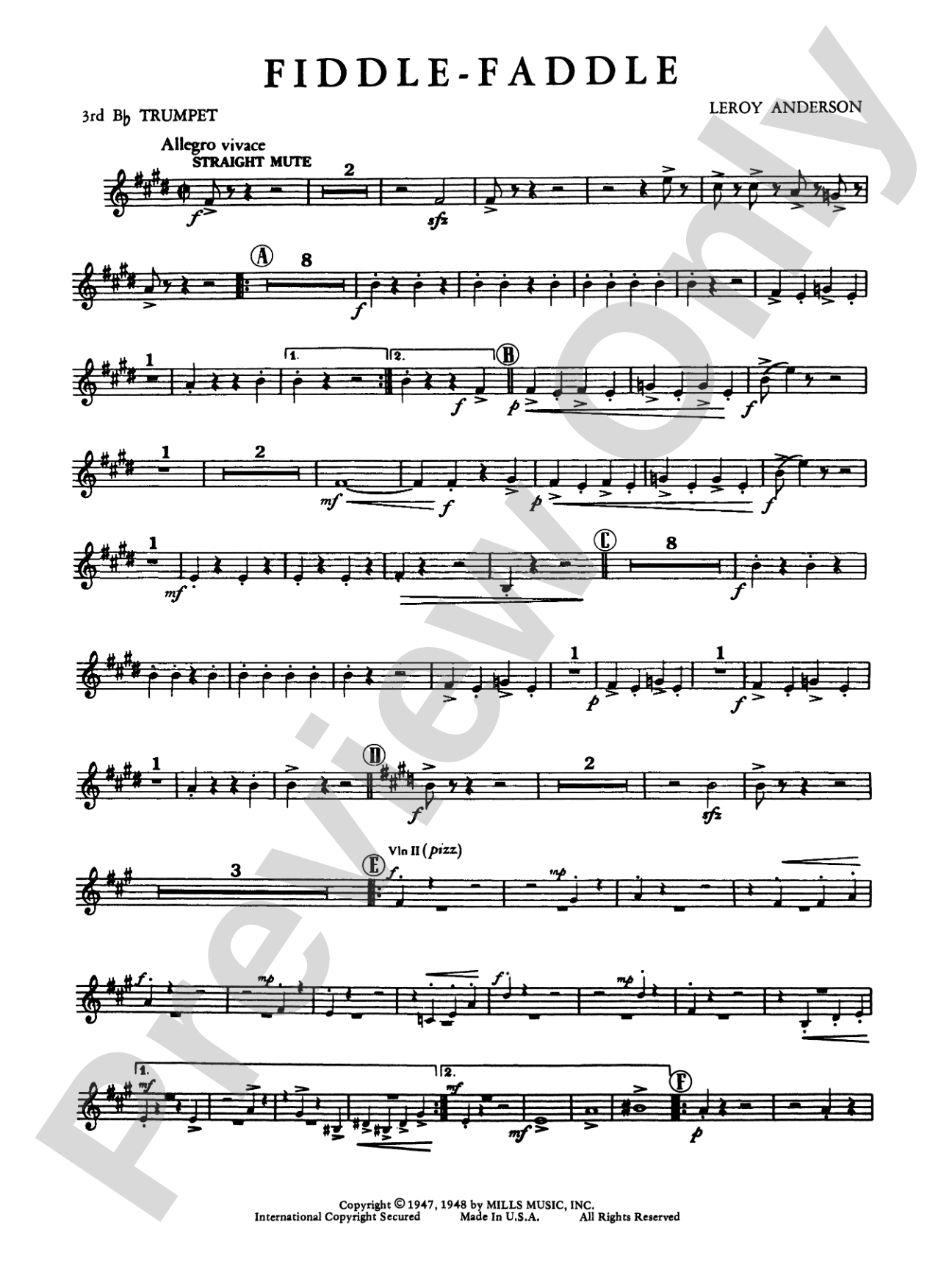 Fiddle-Faddle: 3rd B-flat Trumpet