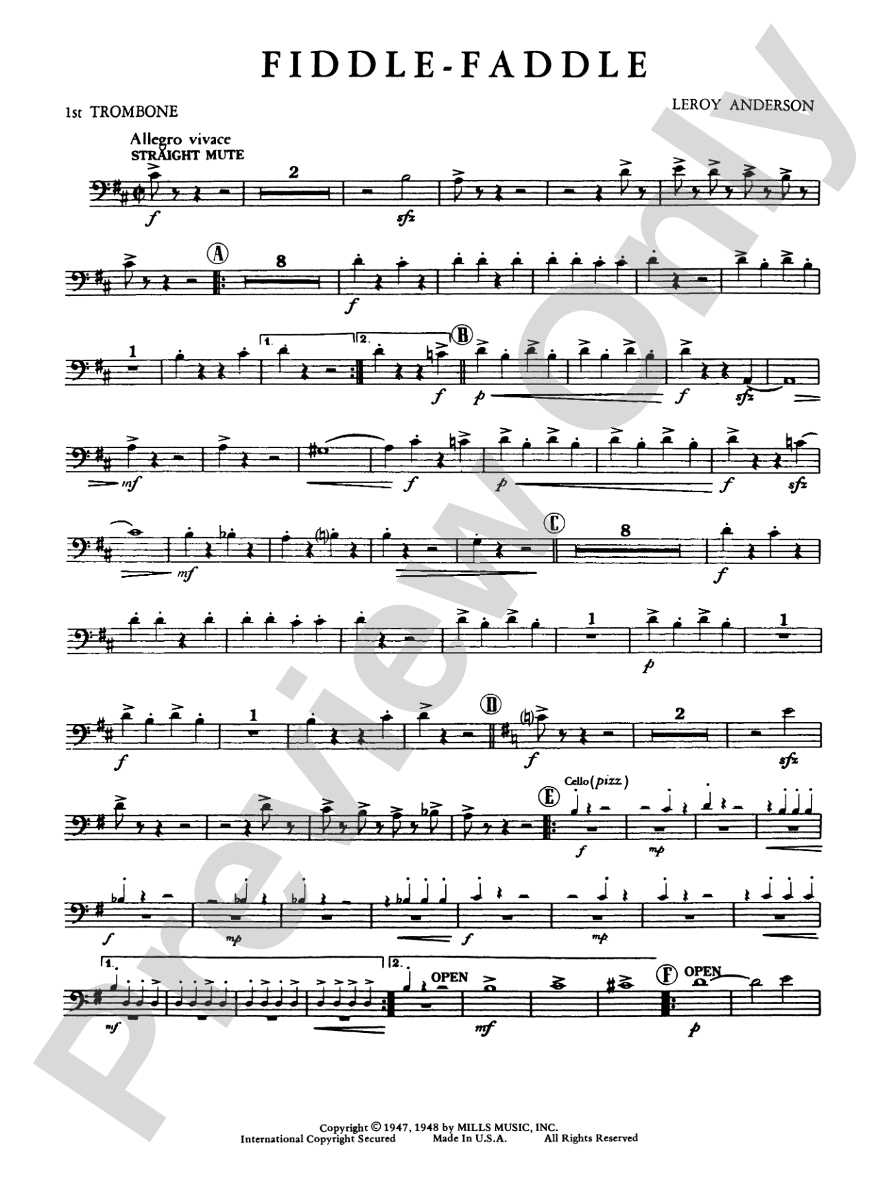 Fiddle-Faddle: 1st Trombone