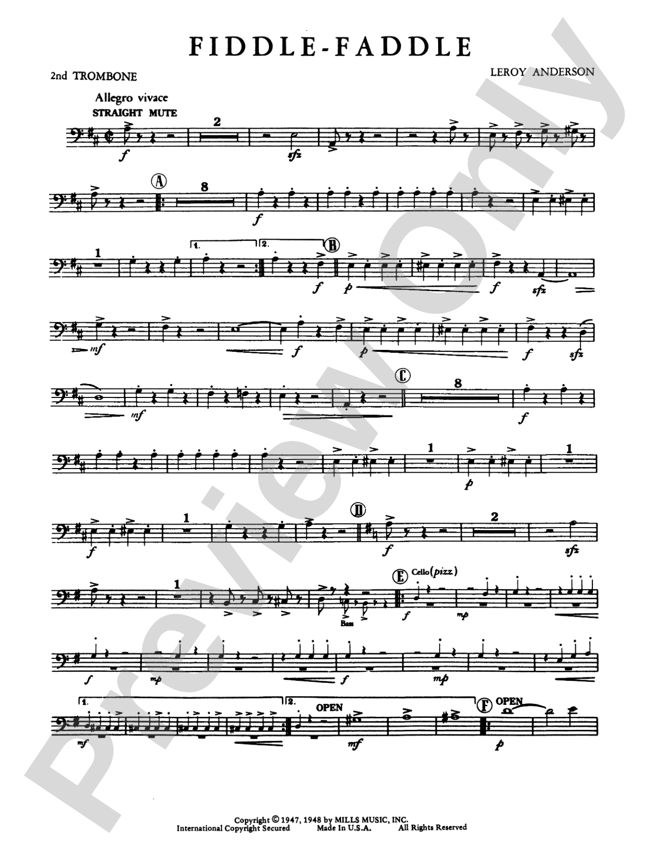 Fiddle-Faddle: 2nd Trombone