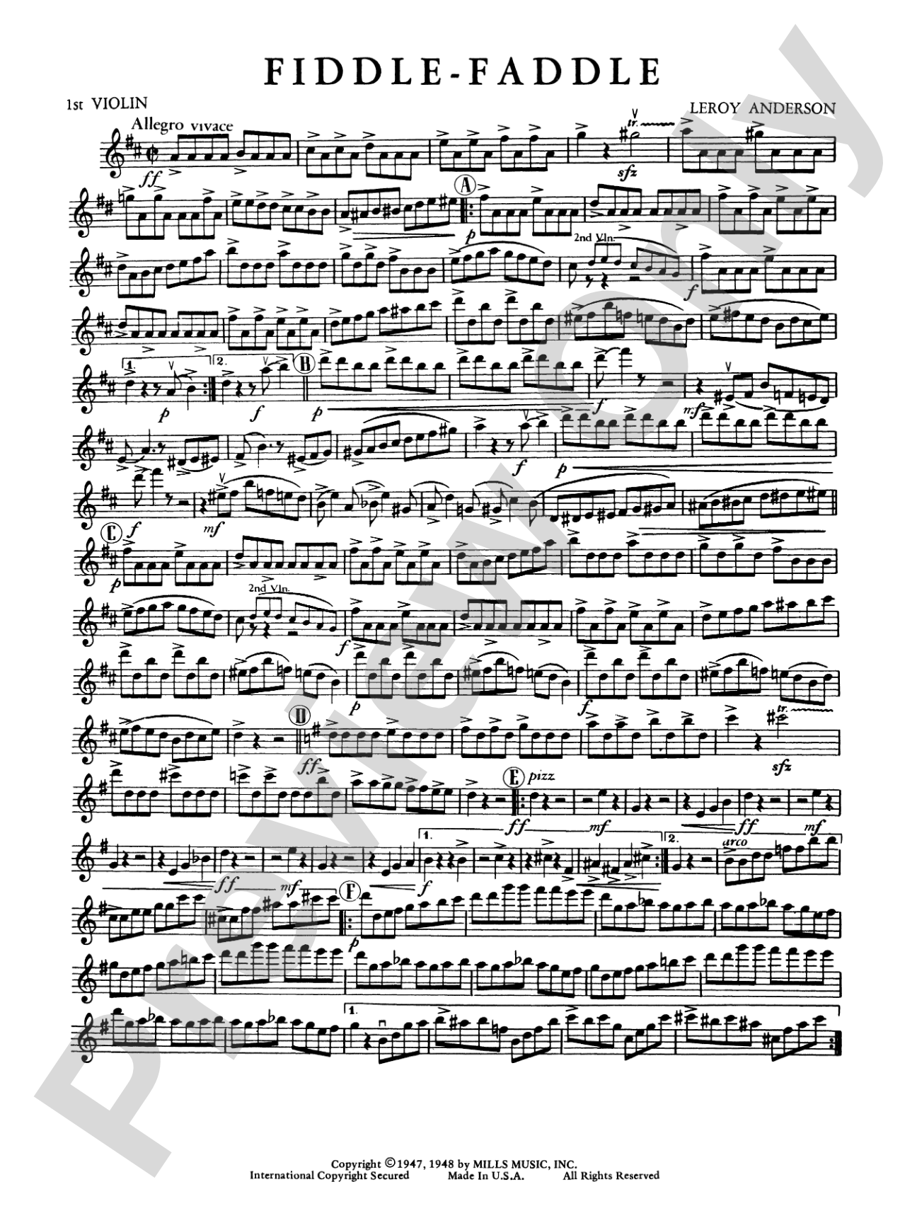 Fiddle-Faddle: 1st Violin