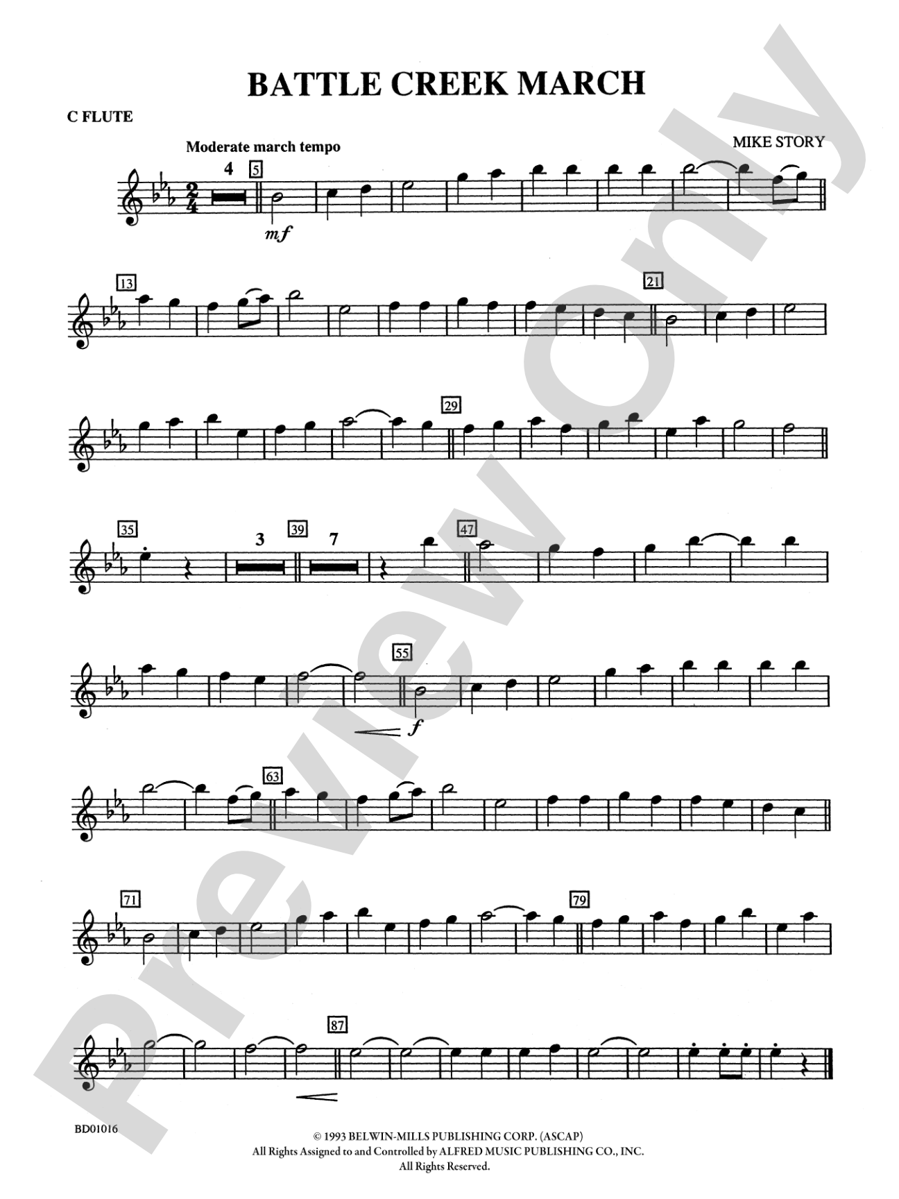 Battle Creek March: Flute
