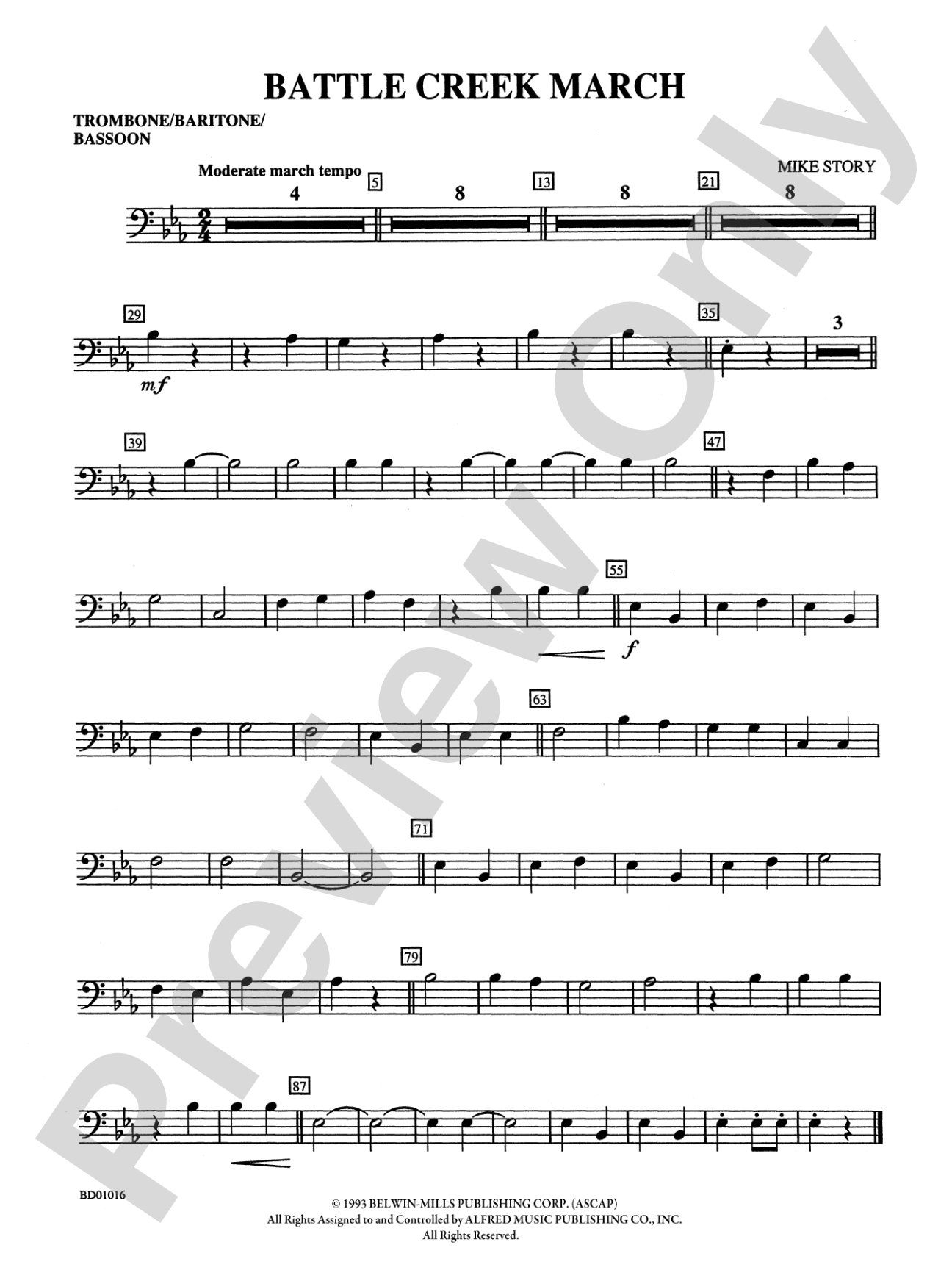 Battle Creek March: 1st Trombone