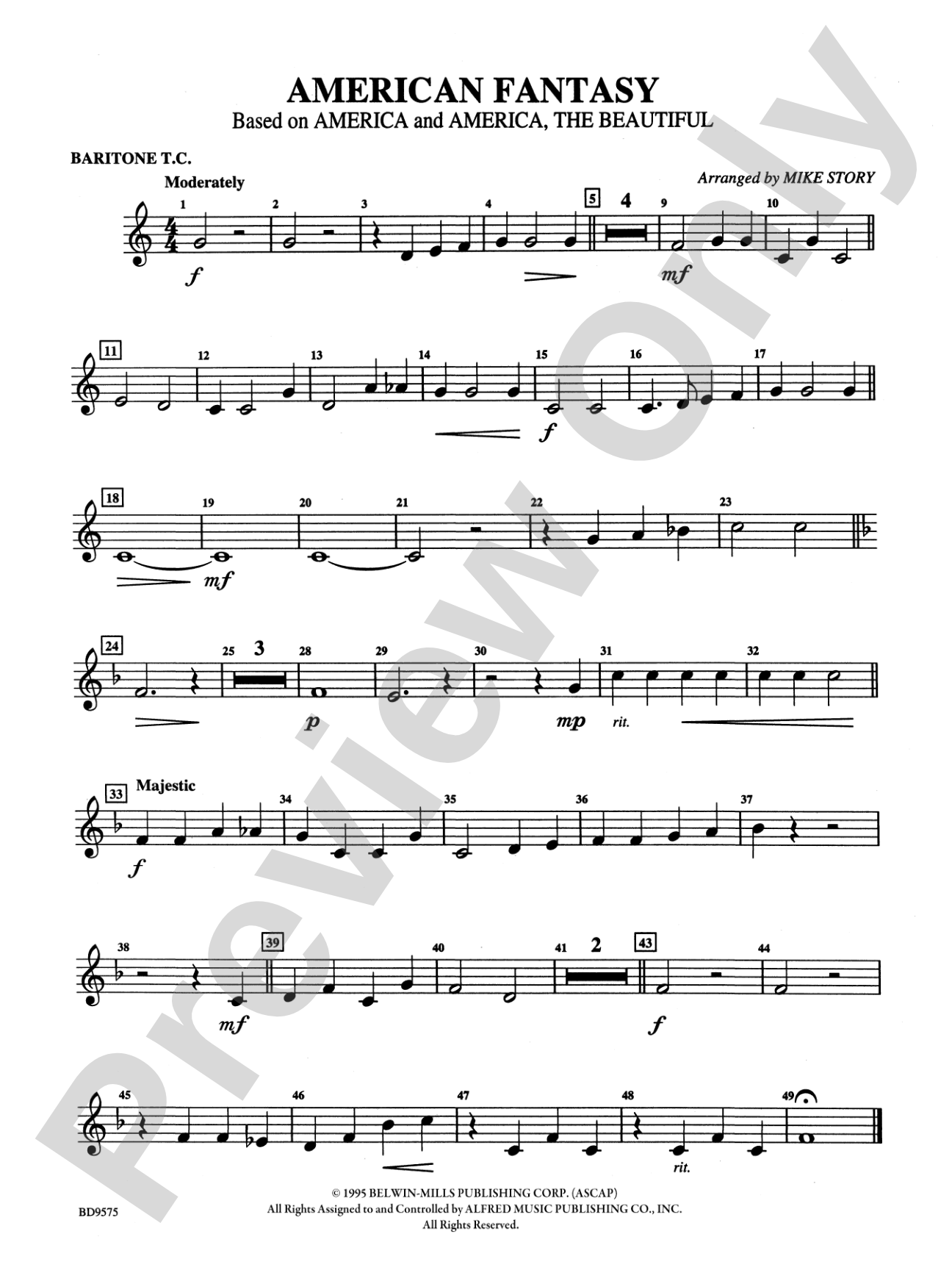 American Fantasy (based on "America" and "America, the Beautiful"): Baritone T.C.