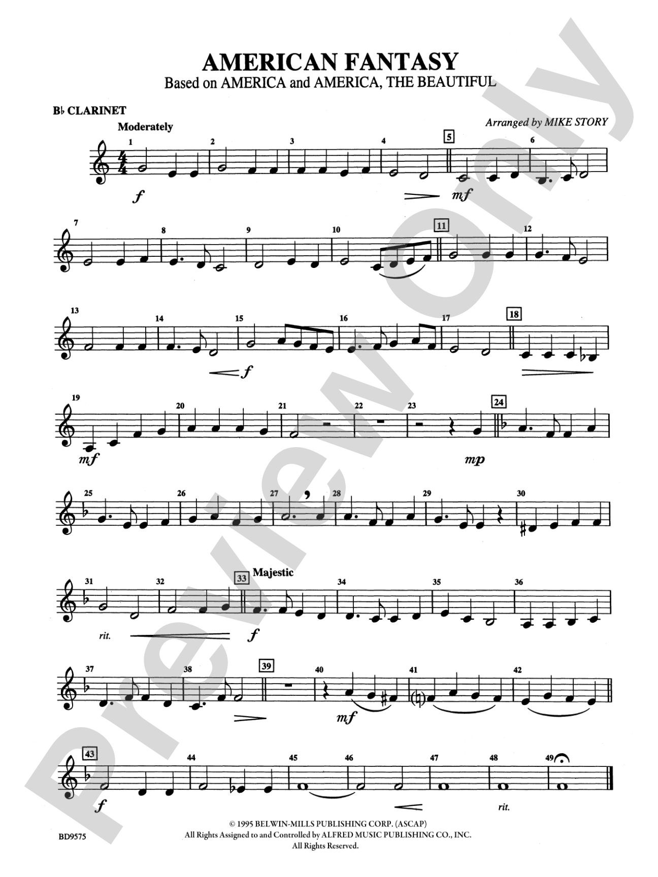 American Fantasy (based on "America" and "America, the Beautiful"): 1st B-flat Clarinet