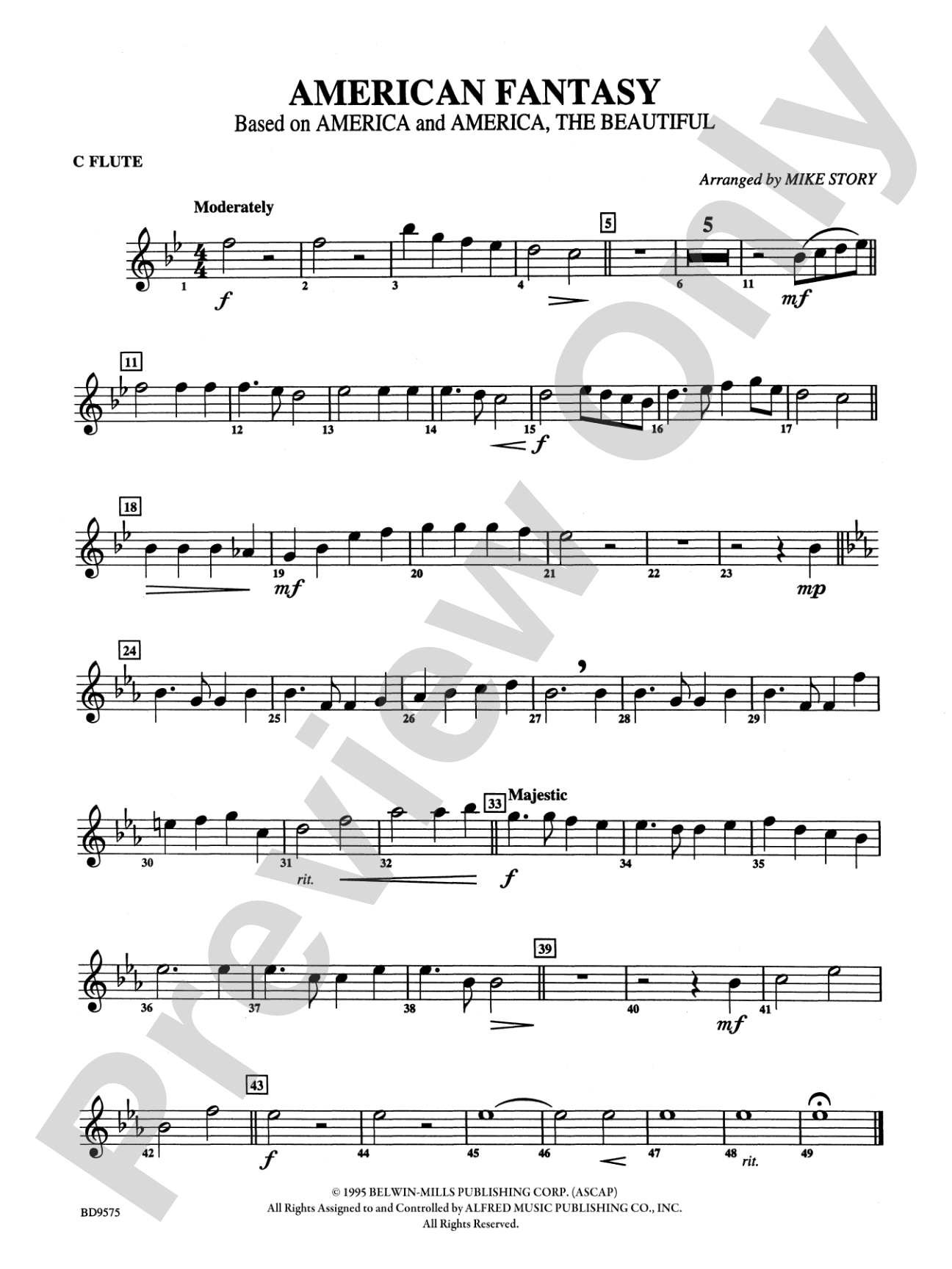 American Fantasy (based on "America" and "America, the Beautiful"): Flute