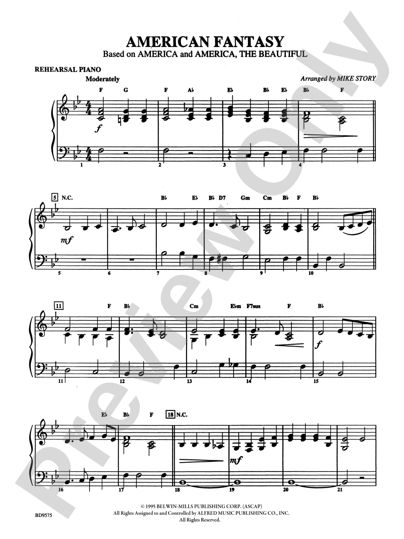 American Fantasy (based on "America" and "America, the Beautiful"): Piano Accompaniment