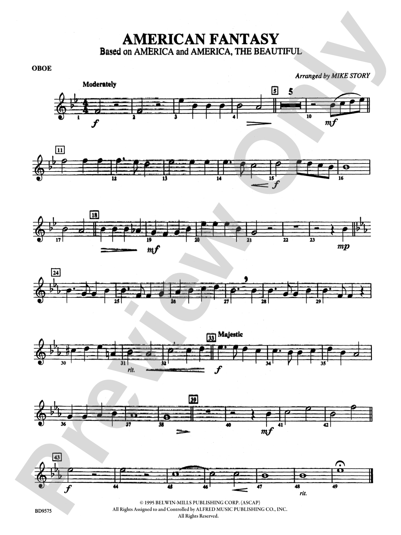American Fantasy (based on "America" and "America, the Beautiful"): Oboe