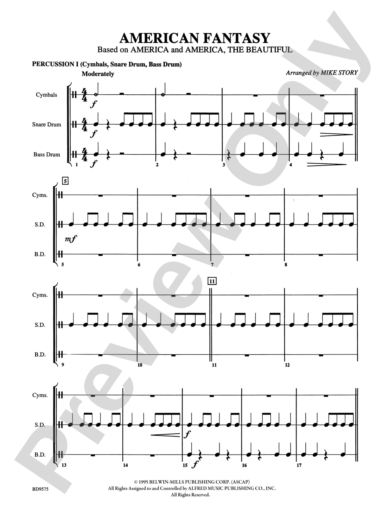 American Fantasy (based on "America" and "America, the Beautiful"): 1st Percussion