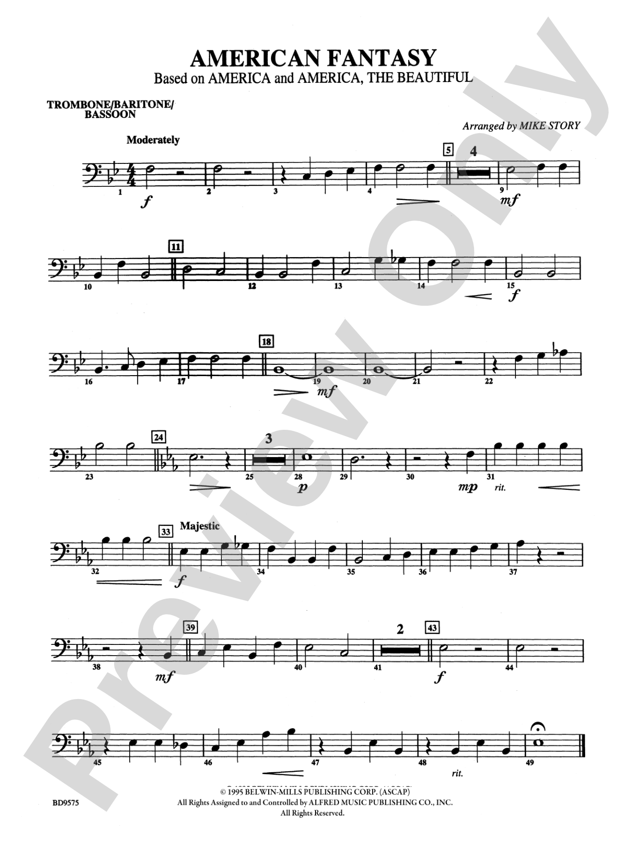 American Fantasy (based on "America" and "America, the Beautiful"): 1st Trombone