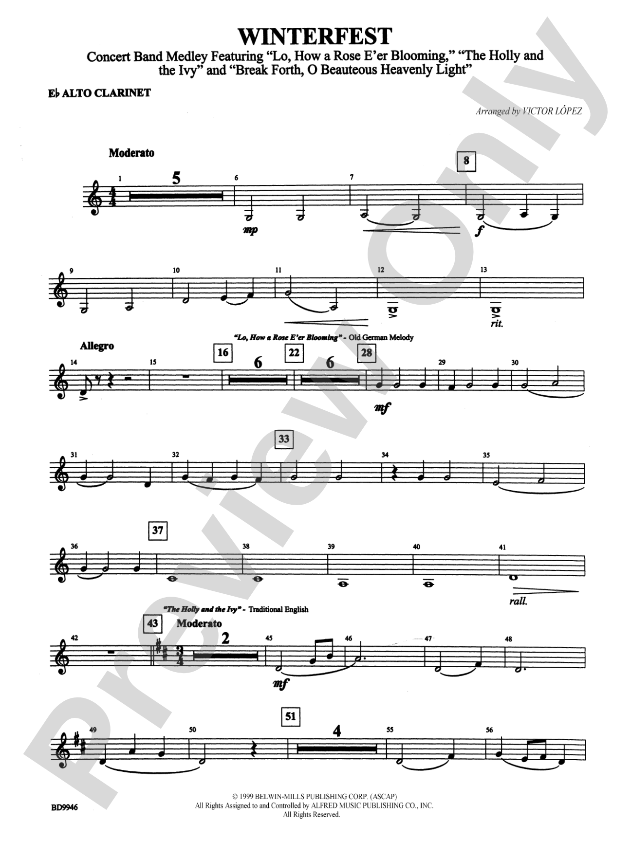 Winterfest: E-flat Alto Clarinet