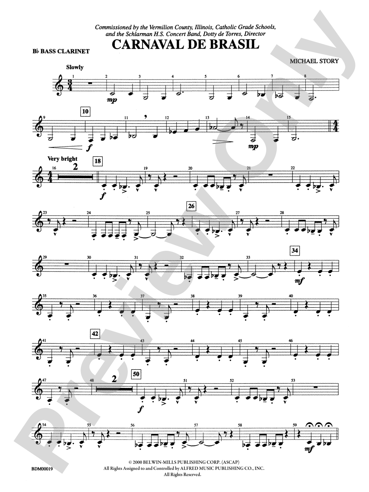 Carnaval de Brasil: B-flat Bass Clarinet