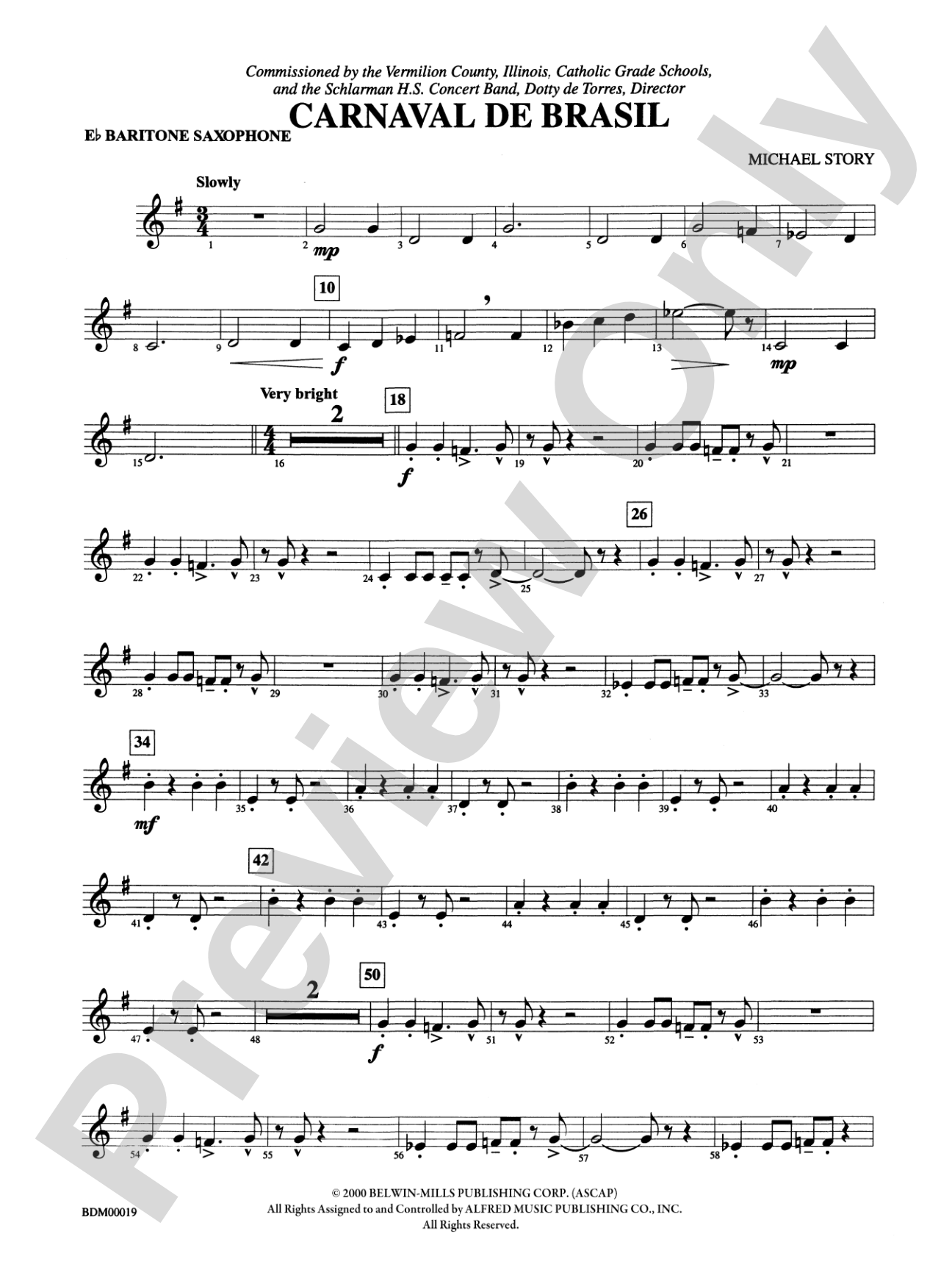 Carnaval de Brasil: E-flat Baritone Saxophone