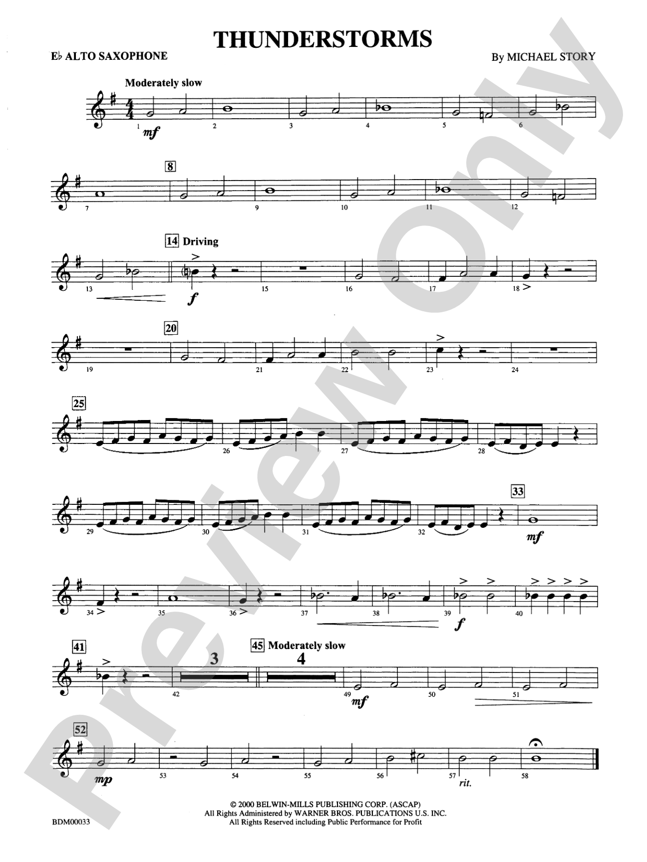 Thunderstorms: E-flat Alto Saxophone