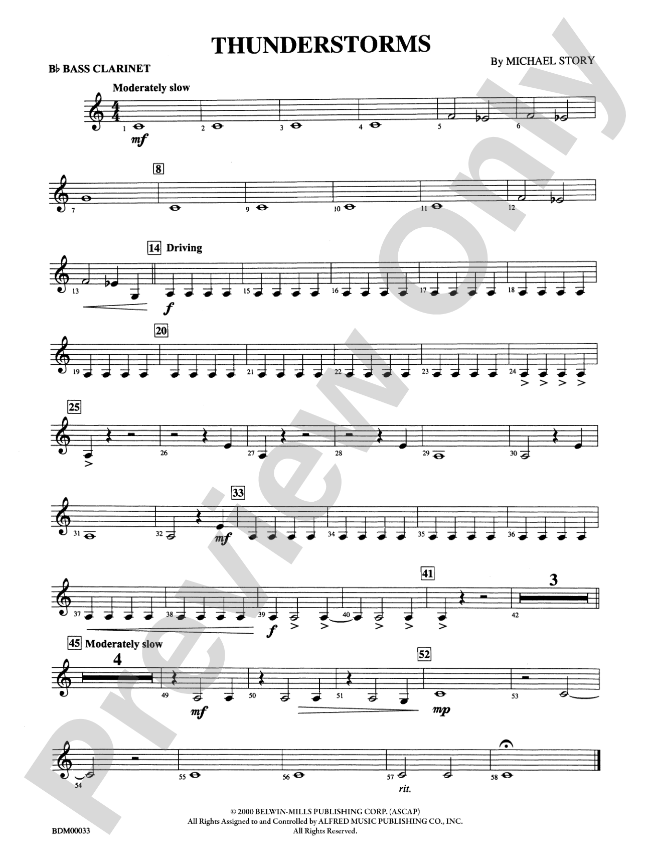Thunderstorms: B-flat Bass Clarinet