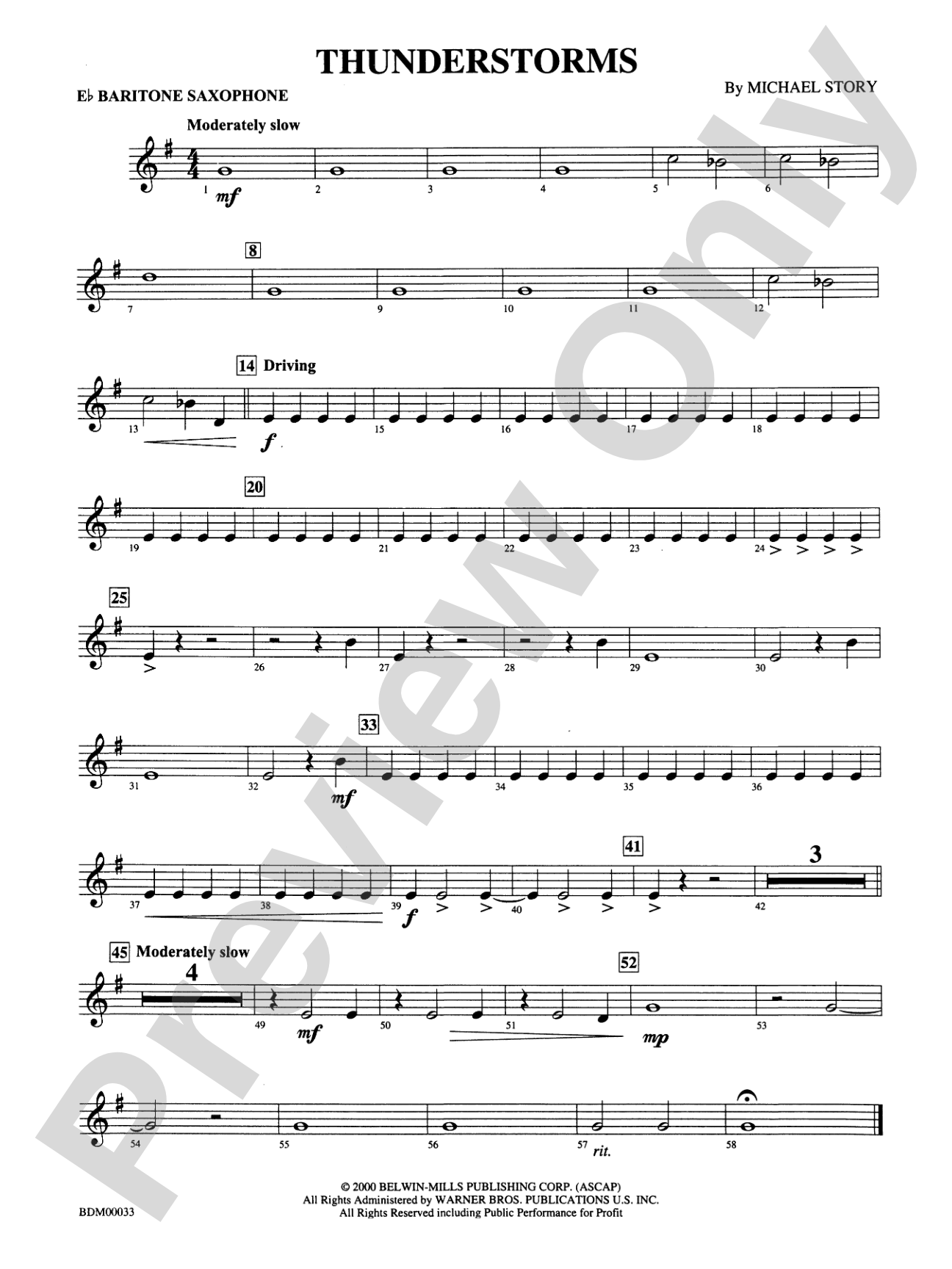 Thunderstorms: E-flat Baritone Saxophone