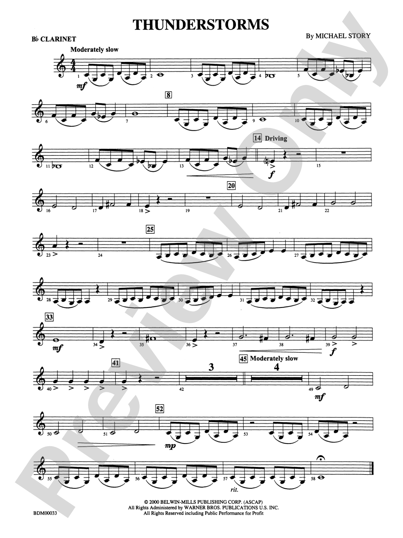 Thunderstorms: 1st B-flat Clarinet