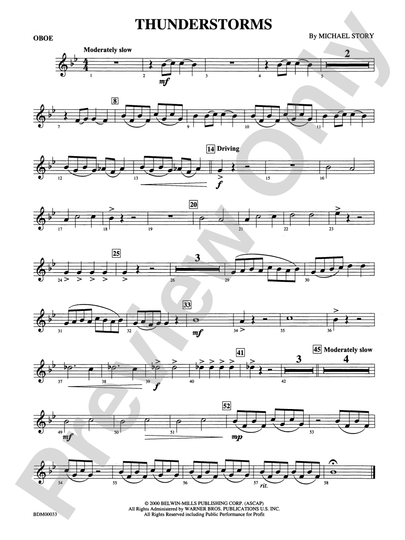 Thunderstorms: Oboe