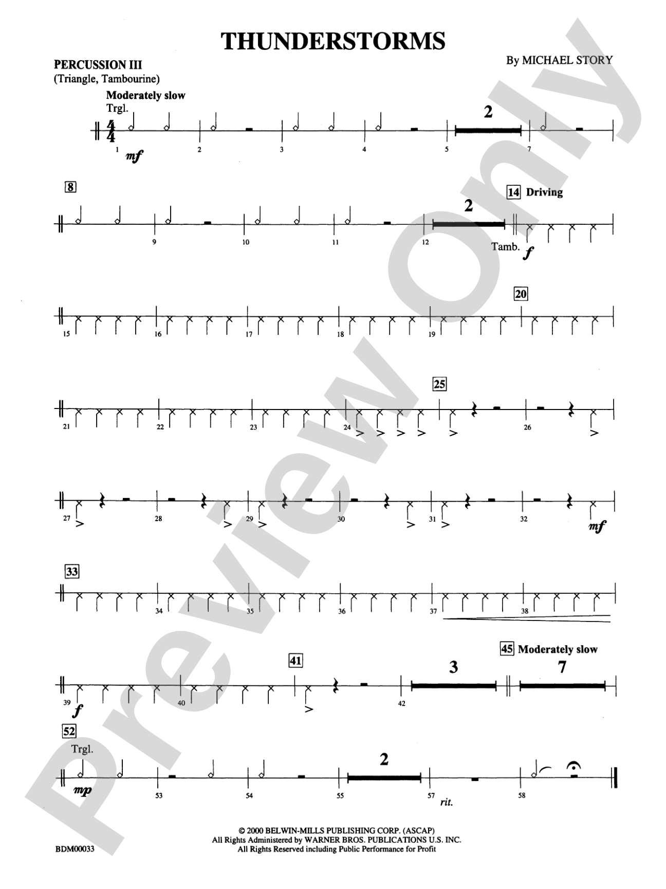 Thunderstorms: 3rd Percussion