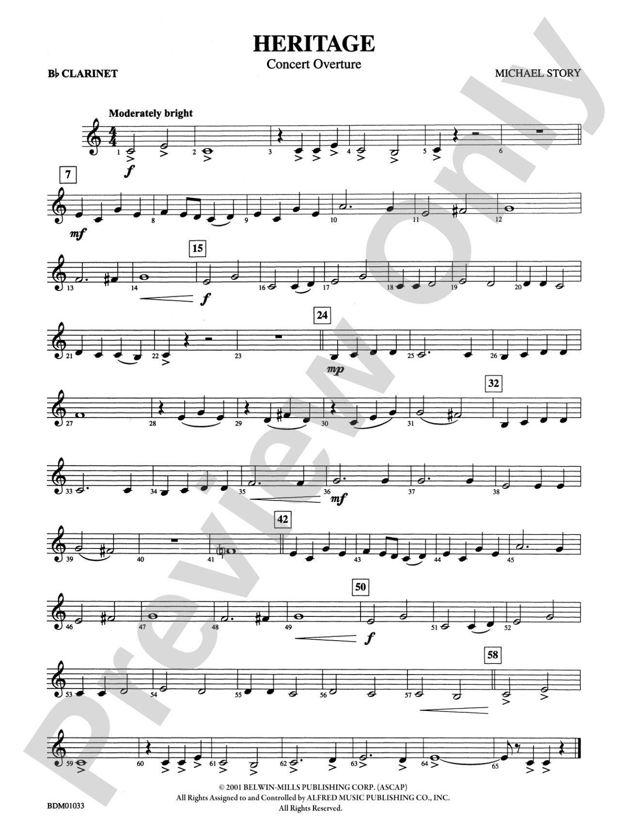 Heritage (Concert Overture): 1st B-flat Clarinet