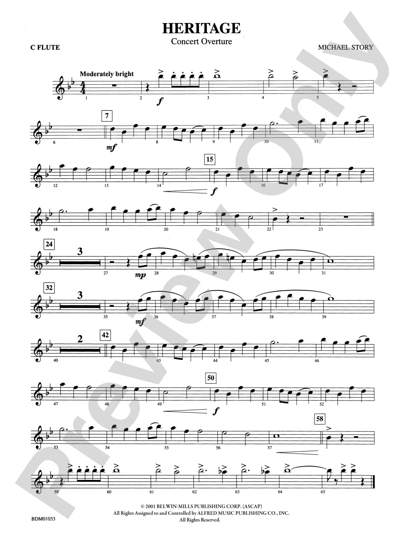 Heritage (Concert Overture): Flute