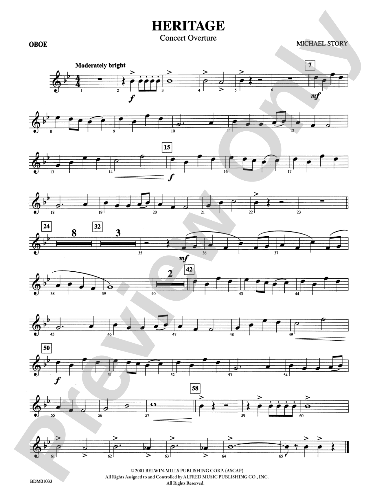 Heritage (Concert Overture): Oboe