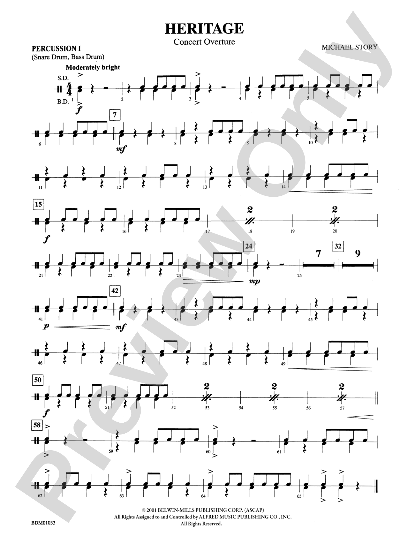 Heritage (Concert Overture): 1st Percussion