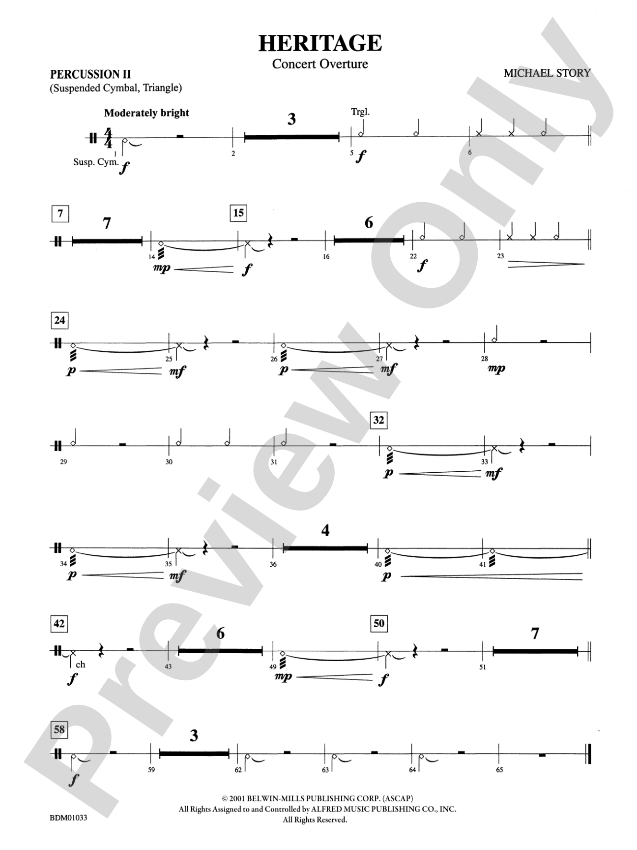 Heritage (Concert Overture): 2nd Percussion