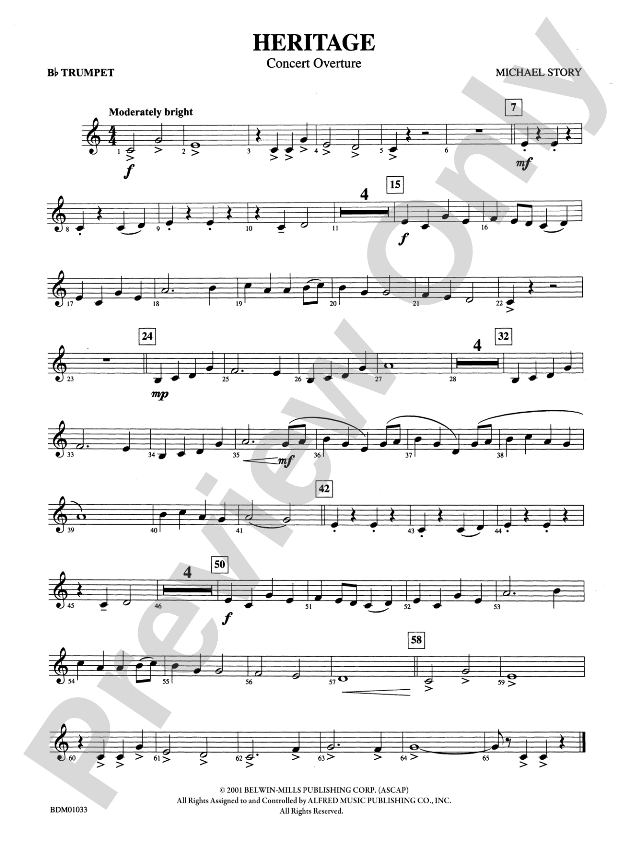 Heritage (Concert Overture): 1st B-flat Trumpet