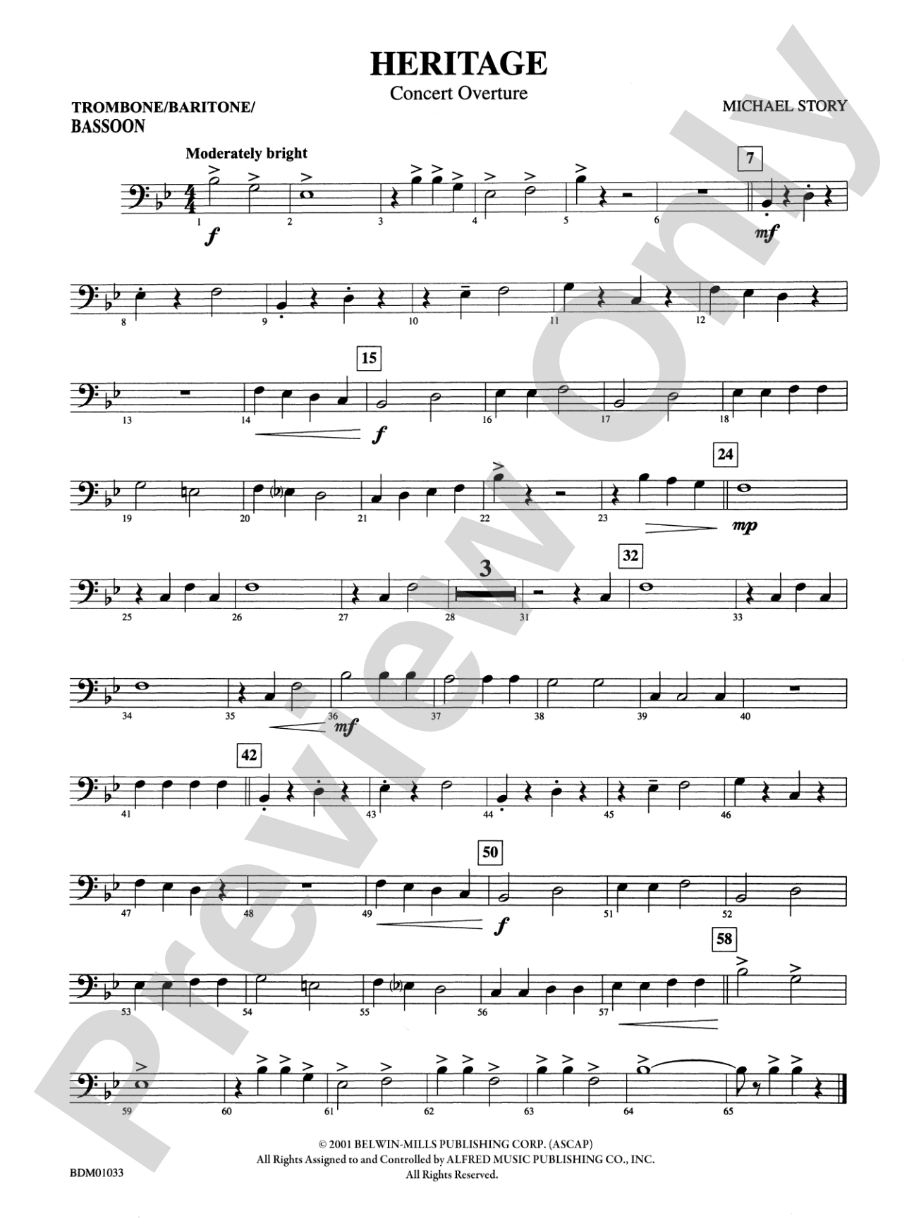 Heritage (Concert Overture): 1st Trombone