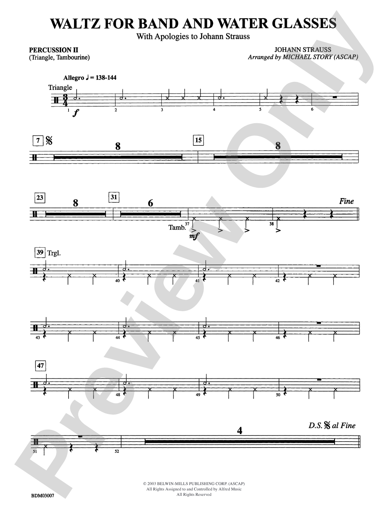 Waltz for Band and Water Glasses (with Apologies to Johann Strauss): 2nd Percussion