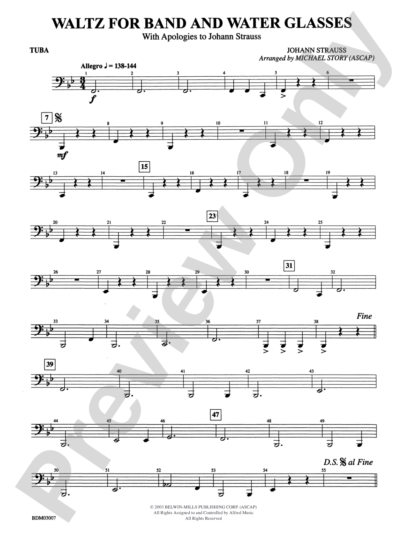 Waltz for Band and Water Glasses (with Apologies to Johann Strauss): Tuba