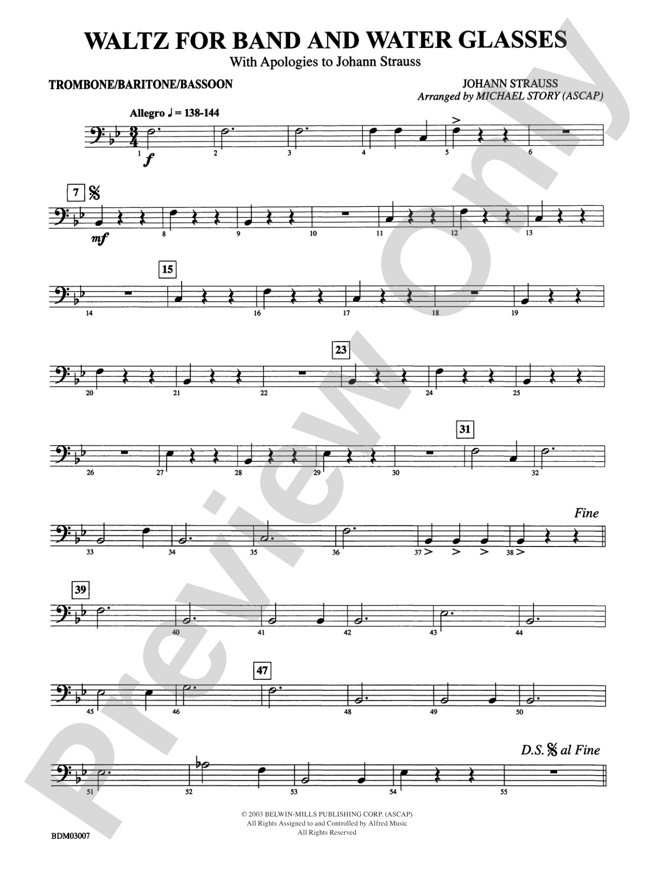 Waltz for Band and Water Glasses (with Apologies to Johann Strauss): 1st Trombone