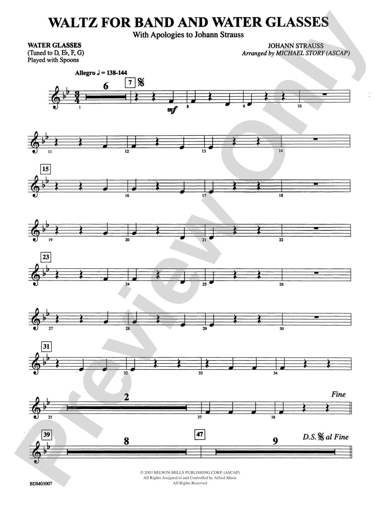 Waltz for Band and Water Glasses (with Apologies to Johann Strauss): Water Glasses