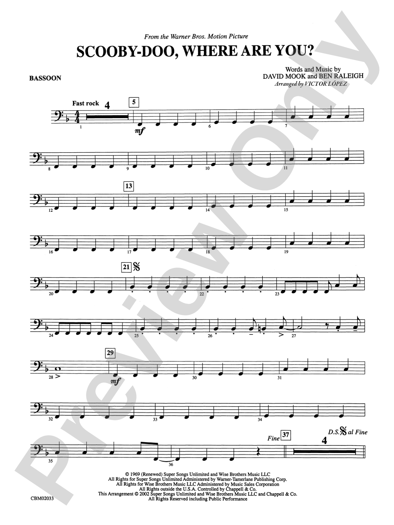 Scooby-Doo, Where Are You? (from Scooby-Doo): Bassoon