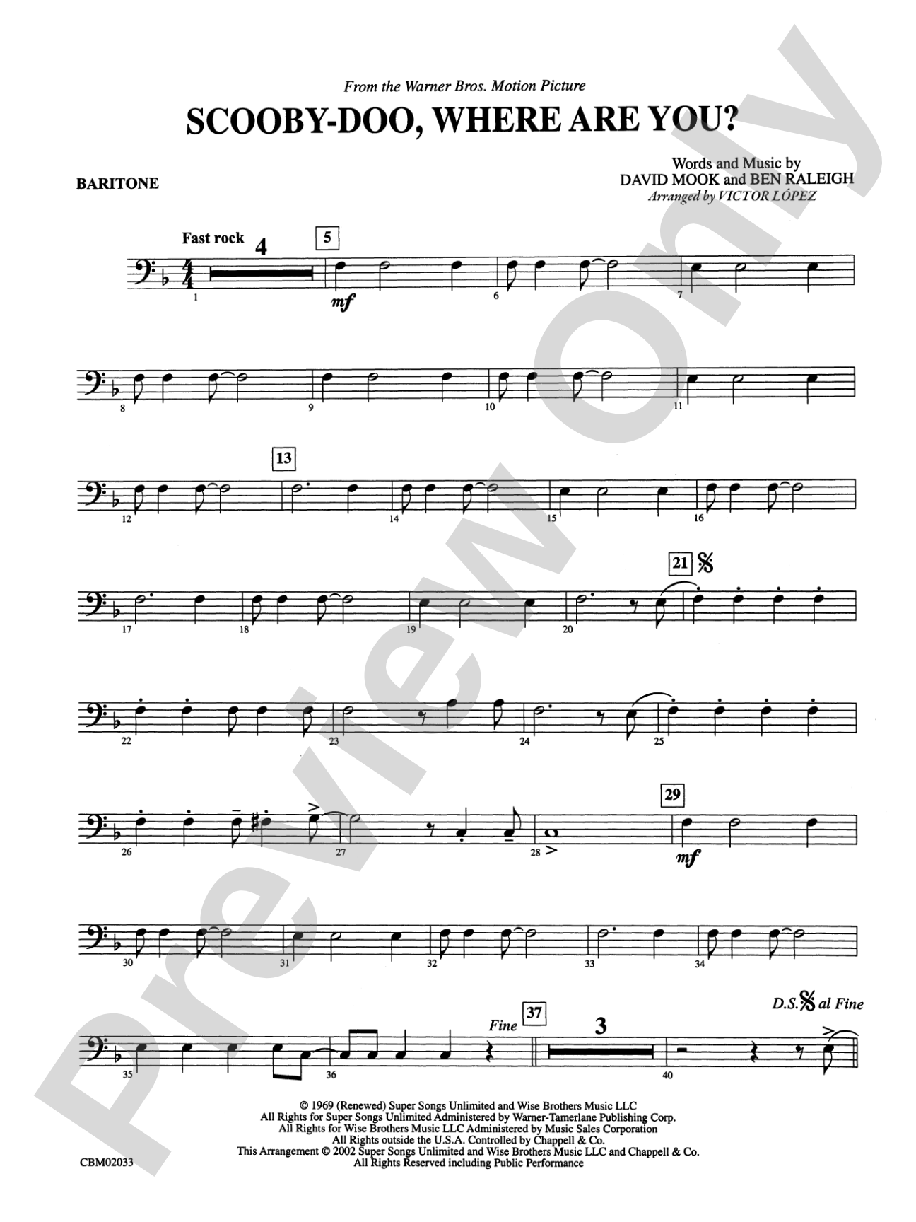 Scooby-Doo, Where Are You? (from Scooby-Doo): Baritone B.C.