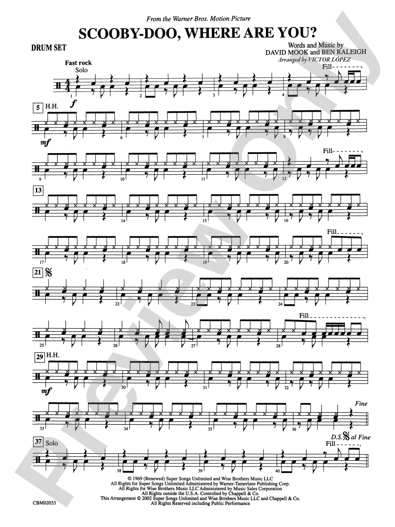 Scooby-Doo, Where Are You? (from Scooby-Doo): Drums