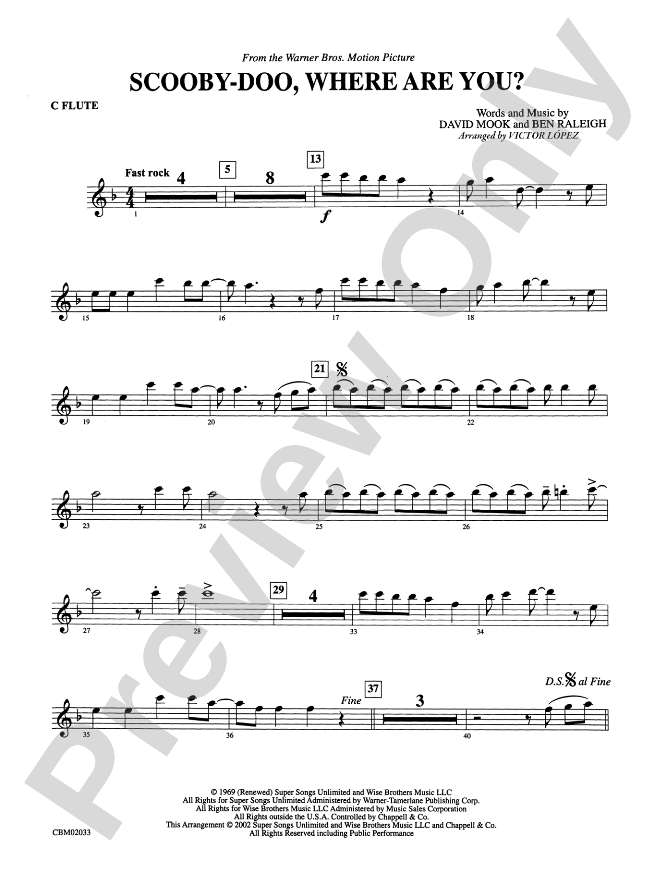 Scooby-Doo, Where Are You? (from Scooby-Doo): Flute