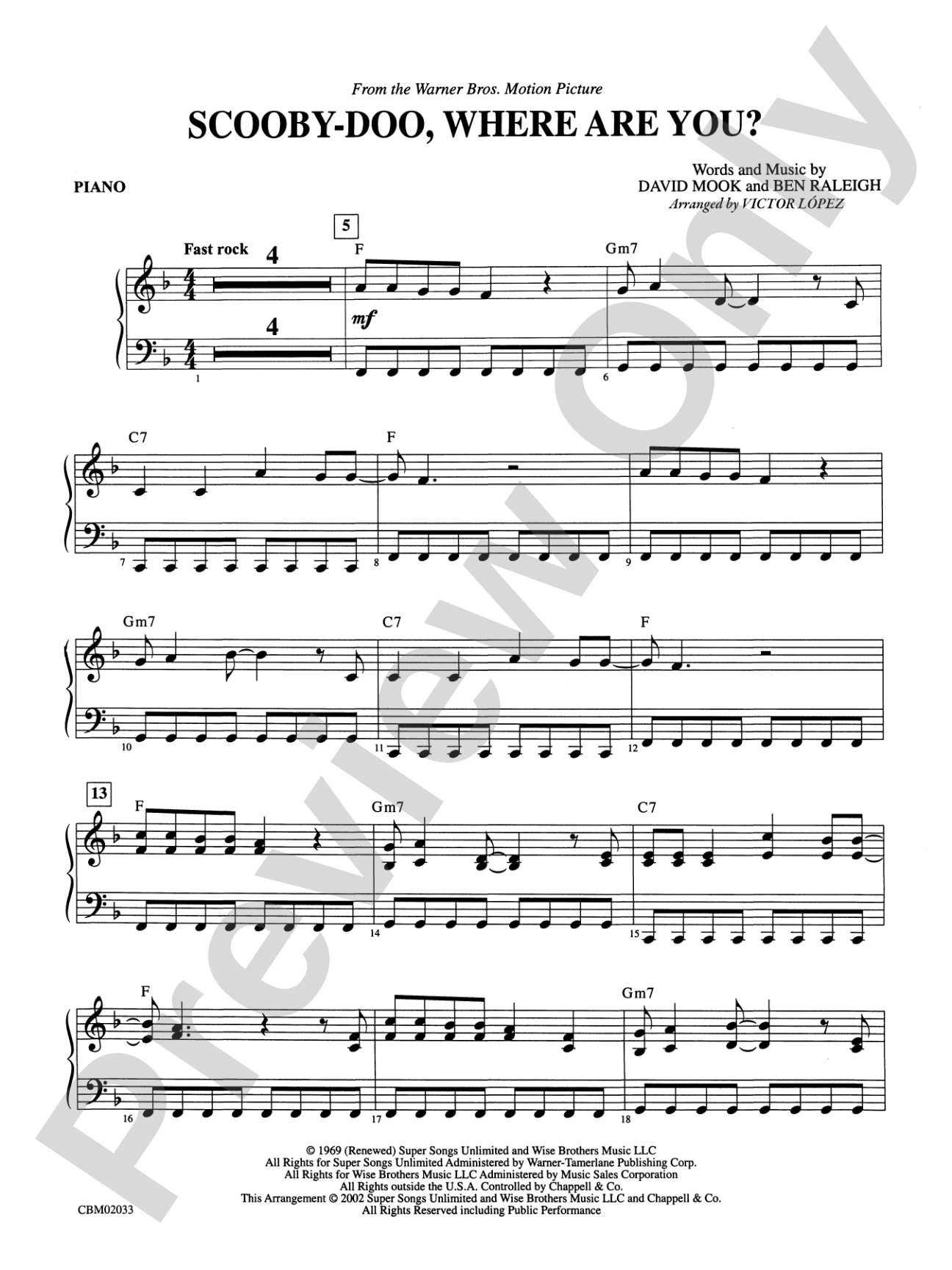 Scooby-Doo, Where Are You? (from Scooby-Doo): Piano Accompaniment