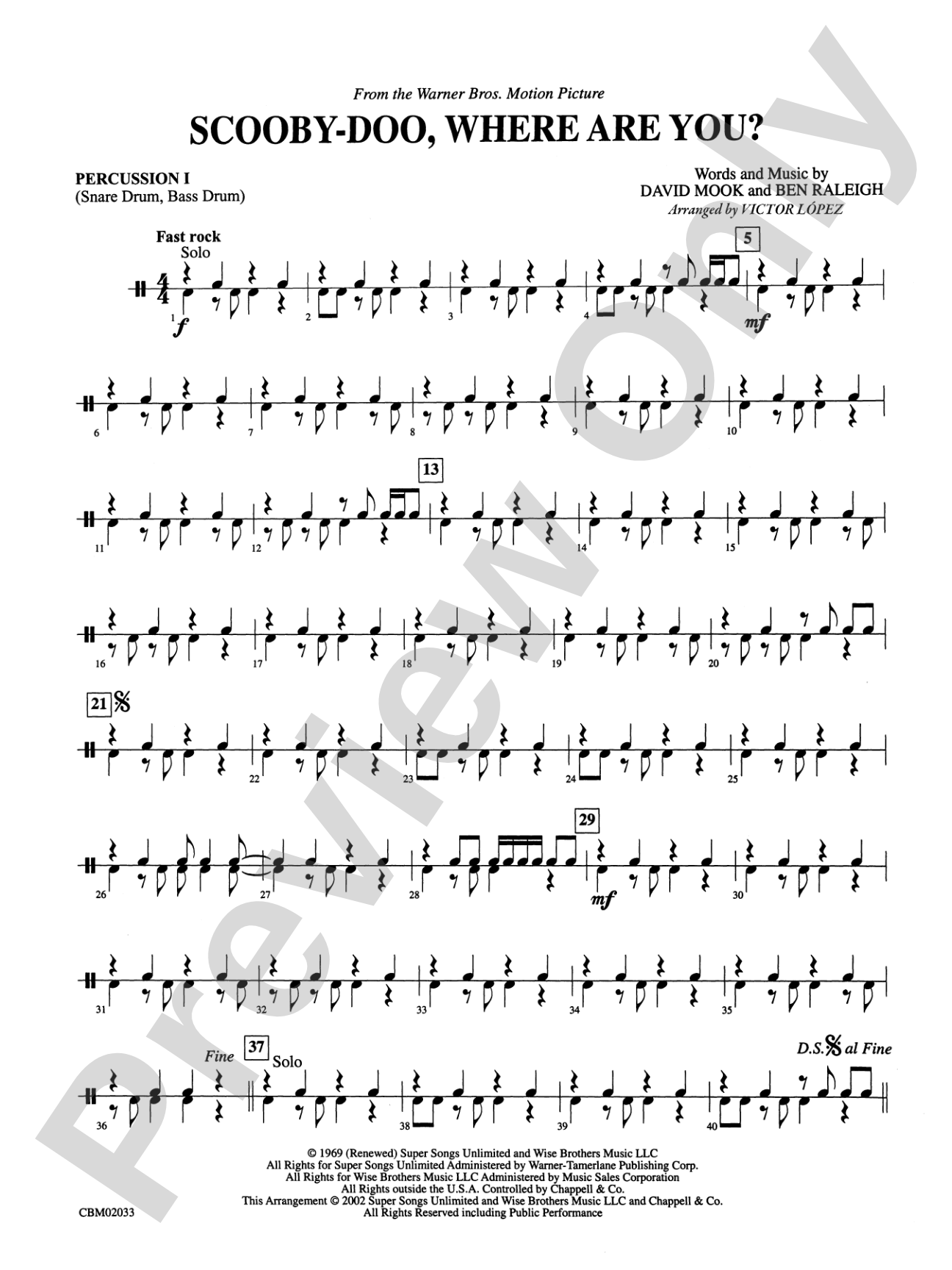 Scooby-Doo, Where Are You? (from Scooby-Doo): 1st Percussion