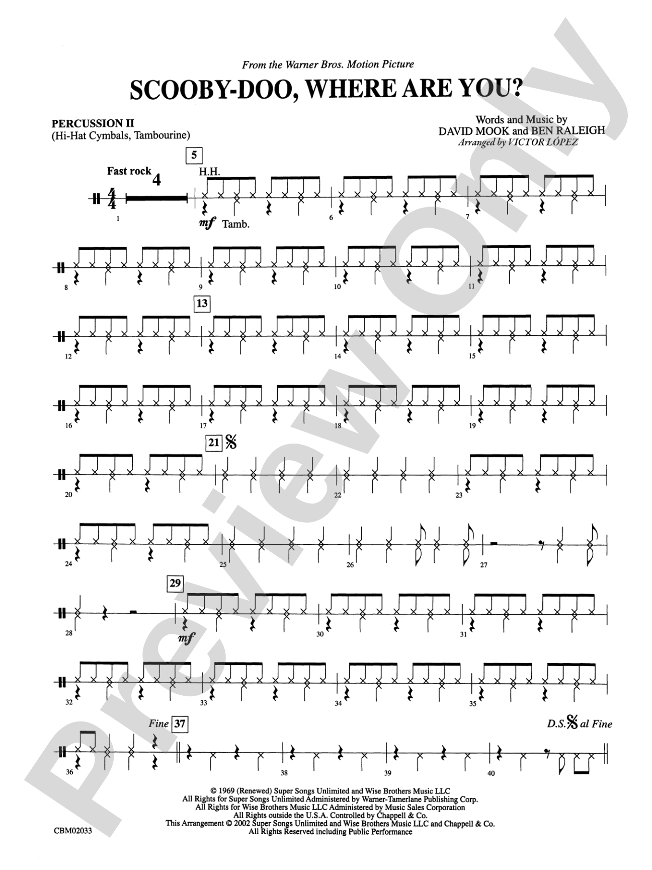 Scooby-Doo, Where Are You? (from Scooby-Doo): 2nd Percussion