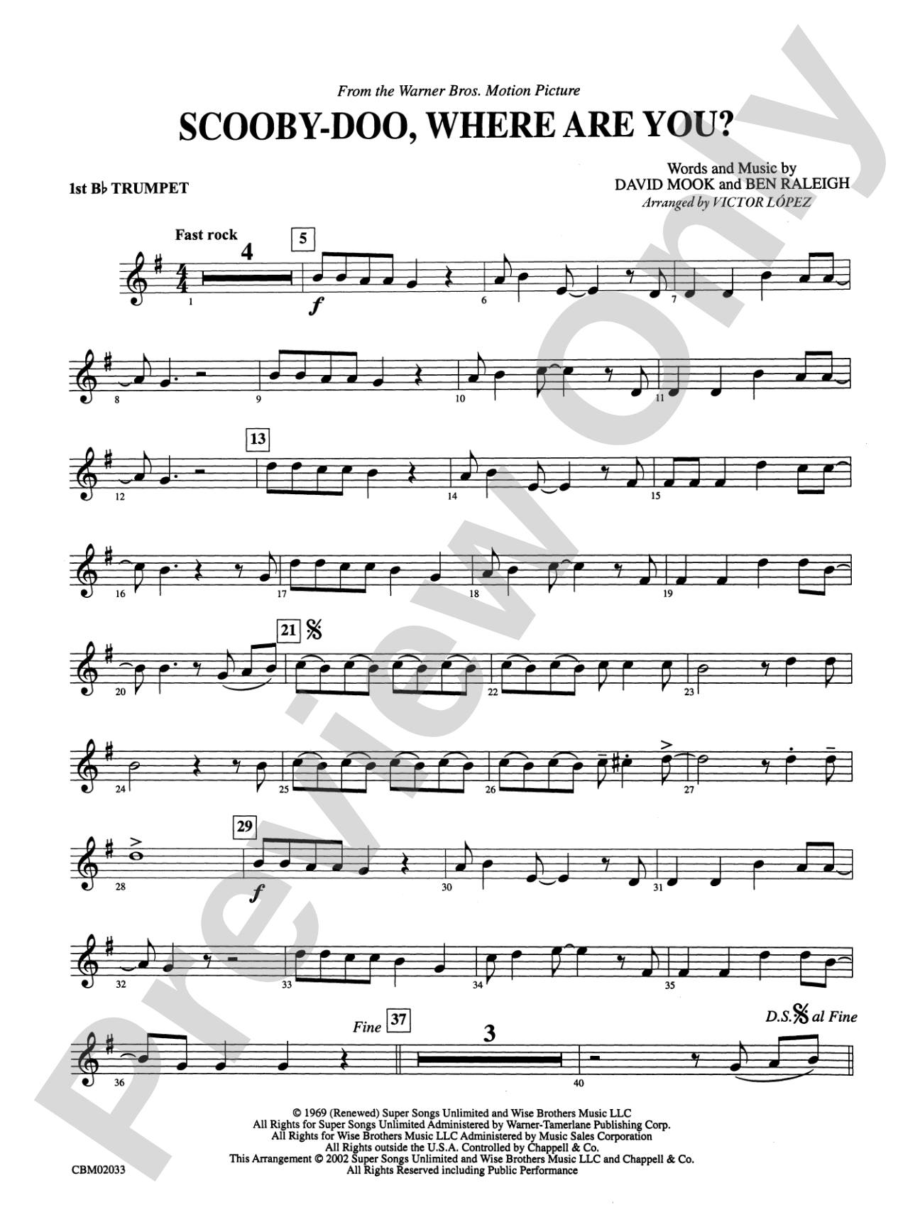 Scooby-Doo, Where Are You? (from Scooby-Doo): 1st B-flat Trumpet
